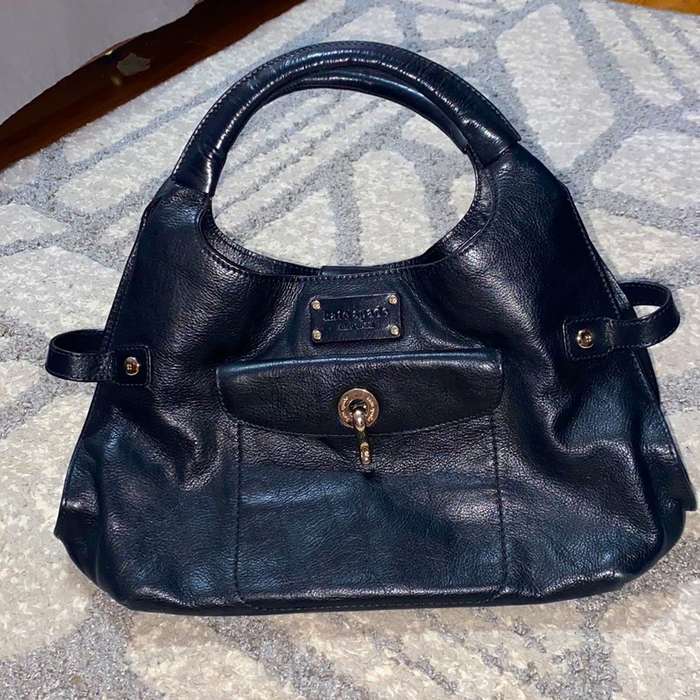 Kate Spade Black Leather Satchel Handbag